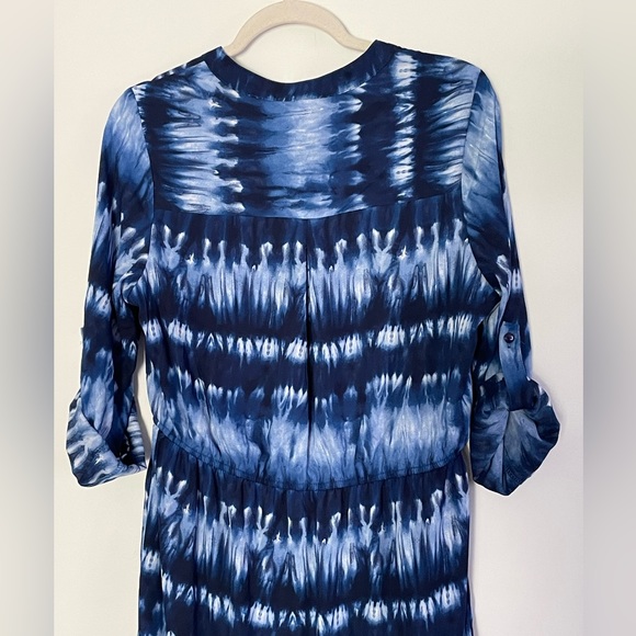 Cloud & Sky Blue Tie Dye  Shirt Dress Women's XL G44 - Picture 7 of 9